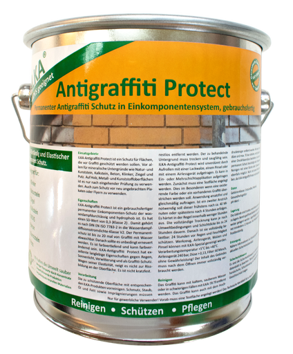 Antigraffiti Protect Behälter. Antigraffiti Protect ist, ein smarter permananter Graffitischutz. Graffiti lassen sich mühelos mit Wasser abwaschen. Behälter Antigraffiti Protect, ein neuer permananter Graffitischutz. Graffiti lassen sich mühelos mit Wasser abwaschen.