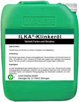 ILKA-Klinkeröl Vertieft Farbe und Struktur von Klinker, Tonplatten und Ziegelfliesen